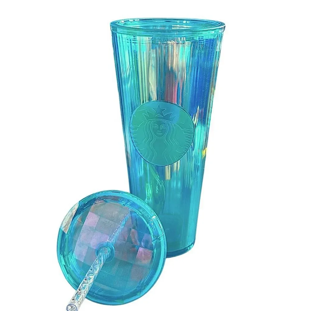 Starbucks 2021 Kaleidoscope Turquoise Prism Teal Diamond Tumbler Cold‎ Cup Venti